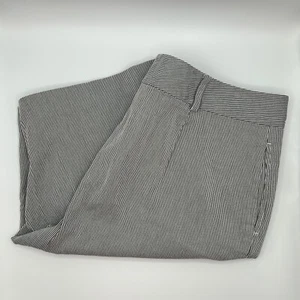 Lauren Ralph Lauren Women Gray White Striped Bermuda Shorts Preppy Casual Sz 16 - Picture 1 of 7