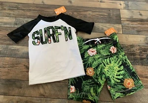 Gymboree Boys Surf Tropical Rashguard & Swim Shorts Set NWT XS 4 - Picture 1 of 1