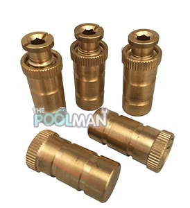 5 Pack of Brass Screw Down Concrete Deck Anchors for Swimming Pool Safety Cover - Picture 1 of 1