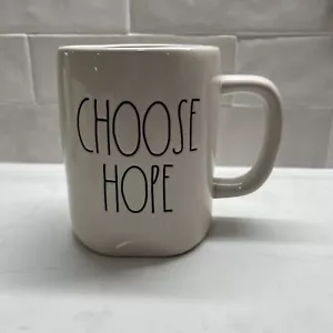 New 2021 Rae Dunn CHOOSE HOPE Coffee Mug Cream With Black Letters By Magenta - Picture 1 of 4
