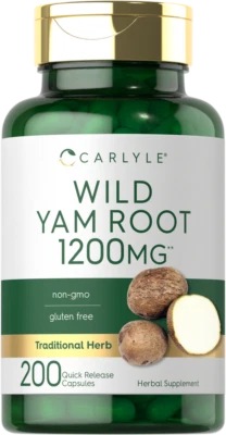 Cápsulas de raíz de ñame silvestre | 1200 mg | 200 unidades | Sin OGM, sin gluten | de Carlyle Foto 1 de 4