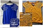 zumba comfy fit gold blue silver embossed stud dance top Size small XS, 8 10 12