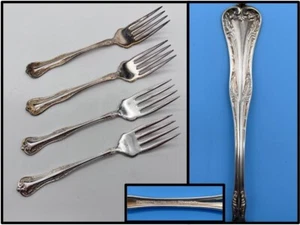 LOT 4 Vintage National Silver Co. Silverplate QUEEN ELIZABETH 6-3/8" Salad Forks - Picture 1 of 6