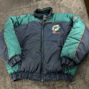 Vintage 90s Miami Dolphins NFL Gameday Pro Player Puffer Jacket Mens XL - Picture 1 of 15