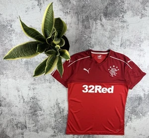Rangers Glasgow 2016/2017 Red Home Puma Soccer Football T Shirt Jersey Kit - Picture 1 of 13