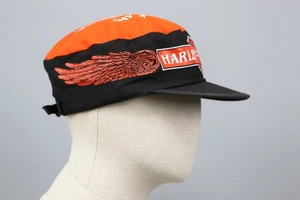 Harley Davidson OLP 1993 Vintage USA Schwarz/Orange Canvas Cap Herren Größe 55-58 cm - Bild 1 von 15