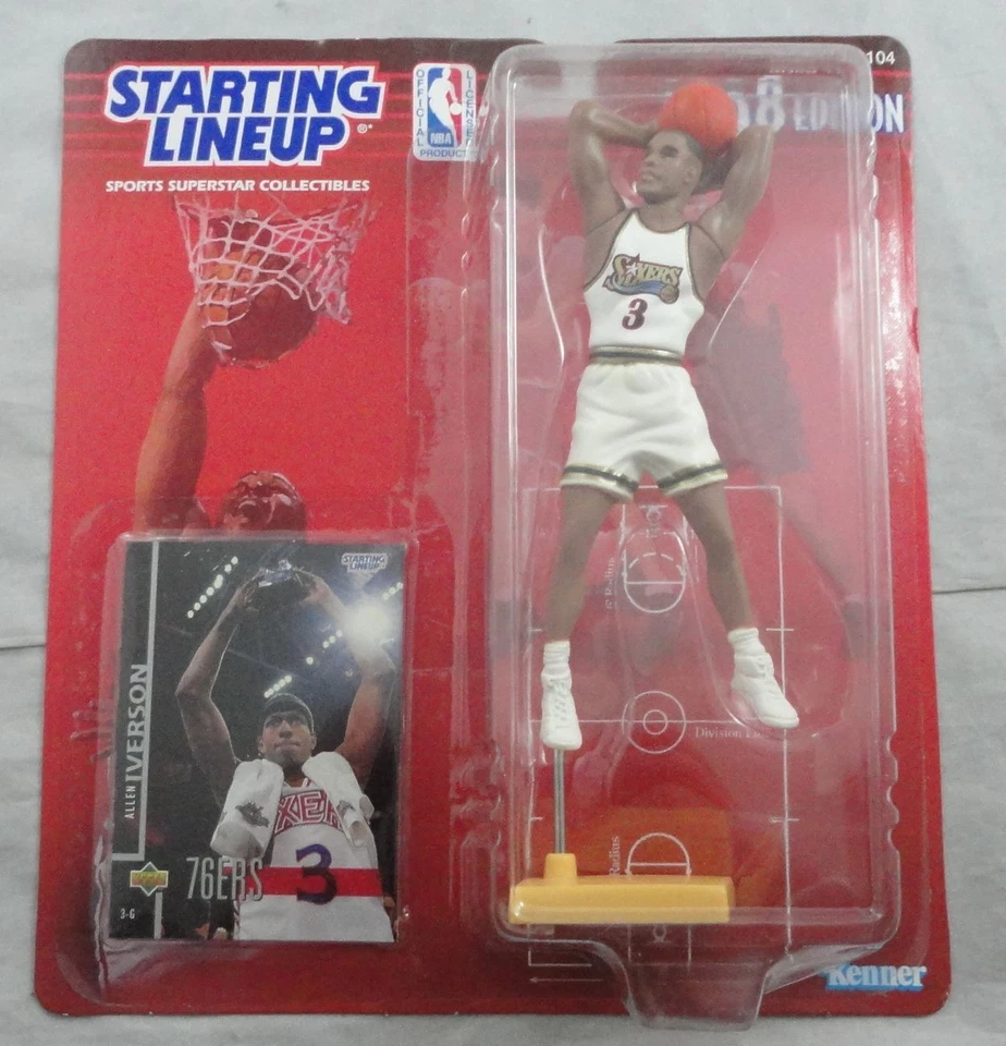 Figura de baloncesto NBA Allen Iverson 1998 de la alineación inicial Philadelphia 76 Foto 1 de 1