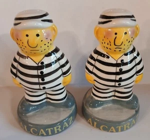 Vintage Alcatraz Salt Pepper Shaker Set Prison Inmates - Picture 1 of 8