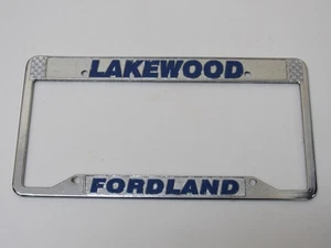 Vintage Fordland Lakewood Colorado Metal License Plate Frame Embossed CO Cover - Picture 1 of 3