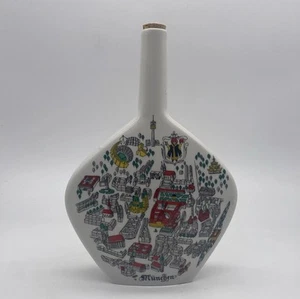Empty Porcelain Munchen Bottle Escorial Grun Cordial Germany Original Cork 375ml - Picture 1 of 4