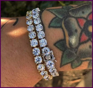 Luxus Hiphop Iced Out 4 mm Zirkonia Kristall Tennisarmbänder für Frauen - Bild 1 von 36