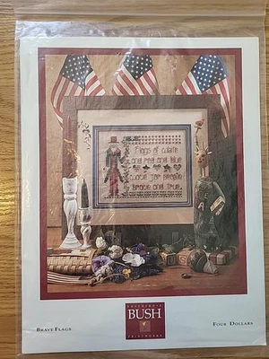 Shepherd's Bush " Brave Flags" Cross Stitch CHART ONLY Patriotic Uncle Sam - Image 1 of 3