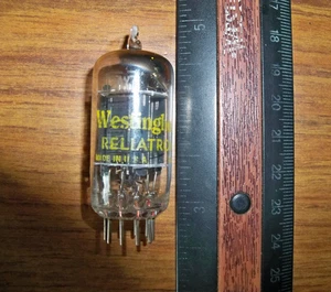 Low-Range Test Westinghouse Long Black Plate Angled D Getter 12AX7 / ECC83 Tube - Picture 1 of 6
