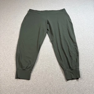 Lululemon Jogger Women 20 Green Crop Gym Lounge Comfort Sport Athleisure Stretch - Picture 1 of 8