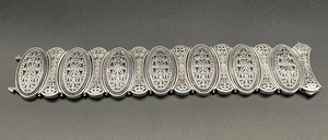 Vintage Wide Konstantino Sterling Silver Filigree Bracelet 7 1/4” - Picture 1 of 18