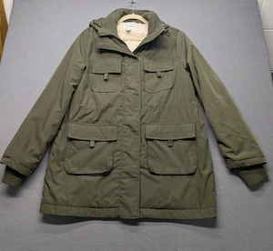 Arizona Women's Winter Coat Hood Jacket Women’s Small Dark Avocado Fleece Lined - Picture 1 of 5