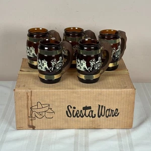 Vintage Siesta Ware 1970s Football Mugs Lot 5 Original Box - Picture 1 of 8