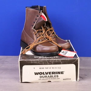 Stivali mocassini Wolverine vintage durevoli taglia 8E look NOS - Foto 1 di 9