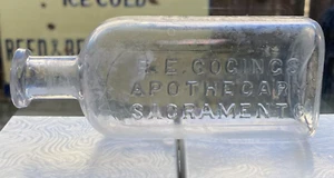 RE Gogings Drug Company Sacramento CA bottiglia di vetro vintage farmacia 986A - Foto 1 di 2