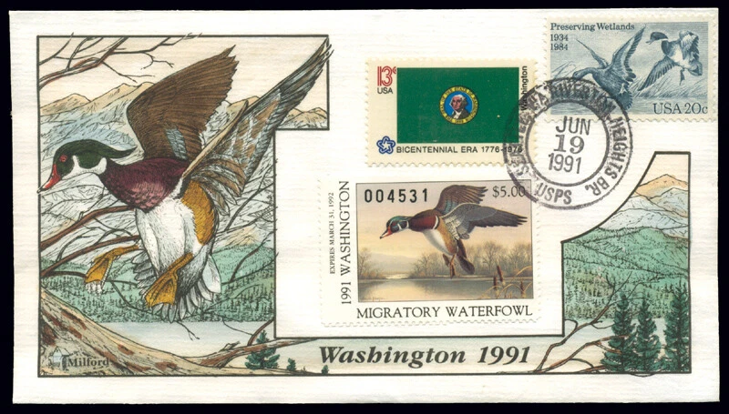 Duck FDC - WA6 1991 Washington - Image 1 of 1
