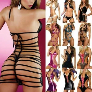 Fishnet Babydoll Sexy Ladies Bodysuit Body Stocking Lace Lingerie Underwear New - Picture 1 of 22