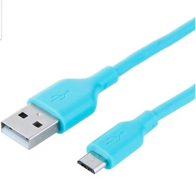 New Onn 3 Ft Sync And Charge Cable with Micro USB Connector Teal - Image 1 of 4