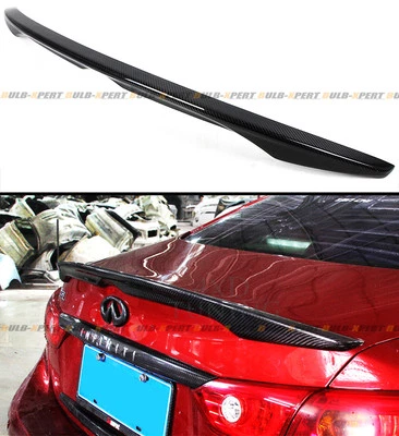 FOR 2014-2024 INFINITI Q50 Q50S OE STYLE CARBON FIBER TRUNK SPOILER WING - Image 1 of 4
