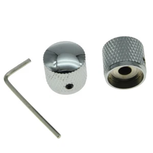 2-Pack Chrome 20mm Set Screw P Bass Guitar Knobs Dome Knobs for Precision P Bass - Picture 1 of 6