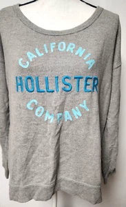 California Hollister Company long sleeve gray pullover with blue print size XS - Picture 1 of 6