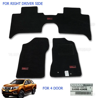 Tailored Carpet Floor Mat Set Front Auto Rh Driver Genuine Nissan Navara NP300 - Imagem 1 de 4