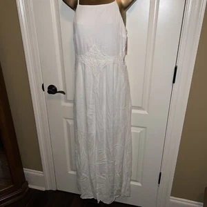 xhilaration weißes Kleid Maxikleid Gr. M nagelneu mit Etikett bestickt - Bild 1 von 10