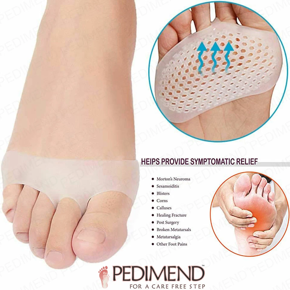 PEDIMEND™ 2x Metatarsal Pads Ball of Foot Cushions for Metatarsalgia Pain Relief