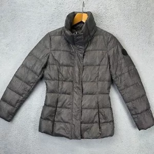 Lauren Ralph Lauren Jacket Womens Extra Small Grey Goose Down Puffer Full Zip - Picture 1 of 13
