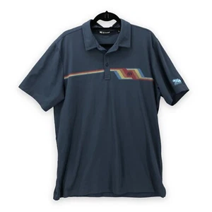 Travis Mathew XL Polo Shirt Blue Rainbow Stripe Embroidered Logo Short Sleeve - Imagen 1 de 12
