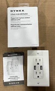 Dynex DX-HW24A182P USB Wall Outlet 2.4A w/ 2 USB Ports - ONE (1) OUTLET ONLY - Picture 1 of 2