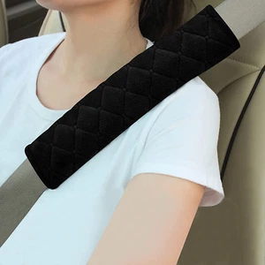 Soft Auto Seat Belt Cover, Car Seatbelt Shoulder Pad 2 Pcs for All Cars Black - Picture 1 of 11