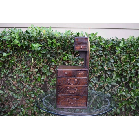 Antique Japanese Meiji Period Sewing Box Tansu Cover