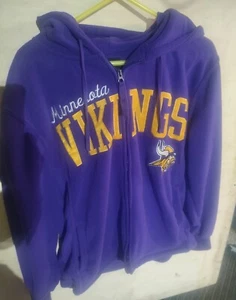 Fleece  Jacket Vikings NFL Full Zip Embroidered with Hood / Men’s size XL - Picture 1 of 7