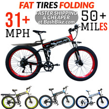 1000W 48V Folding Fat Tire Electric Mountain Bike 31 MPH 60 Mile 26 Inch Ebike