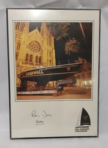 Placa fotográfica de madera The Cornish Challenge firmada por Robin Davie Skipper - ¡NUEVA! - Imagen 1 de 3