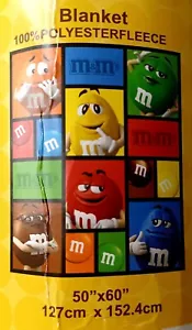 M&Ms World Fleece Blanket 50" x 60" Polyester Fleece NEW M and Ms - Picture 1 of 5