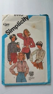 Simplicity Women’s Shirt Miss Blouse Pattern 6440 Size 12 Uncut 1983 Vintage - Picture 1 of 7