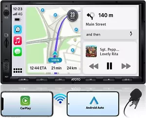 ATOTO F7WE 7in 2 DIN Car Stereo GPS NAVI Wireless CarPlay Android Auto Bluetooth - Picture 1 of 9