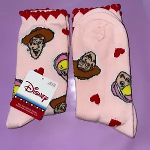 Calcetines para mujer Disney Toy StoryWoody Bo Peep rosa San Valentín talla 4-10 nuevos con etiquetas - Imagen 1 de 1
