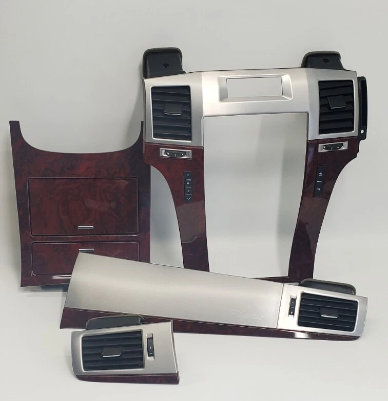 07-14 Escalade liga de prata rubi grão de madeira painel central rádio LH RH conjunto de acabamento de ventilação - Imagem 1 de 4