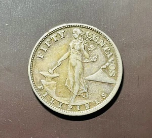 1945 S Phillipines Silver Coin- Fifty Centavos - Picture 1 of 2