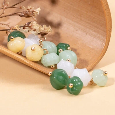 10 X Imitation Jade Pumpkin Bead Shirt Button Buckle for Female Hanfu Sewing DIY - Image 1 of 4