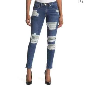 Ramy Brook Women's Naomi Sequin Jean Sz 26 NWOT 298 Blue White - Picture 1 of 16