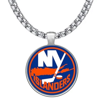 LARGE New York Islanders 24" NECKLACE STAINLESS STEEL CHAIN HOCKEY FREE SHIP D30 - Image 1 of 4