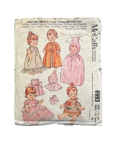 McCall’s 6993 Vintage Doll Clothes Pattern 8” 11” Wardrobe Tote COMPLETE - Picture 1 of 6